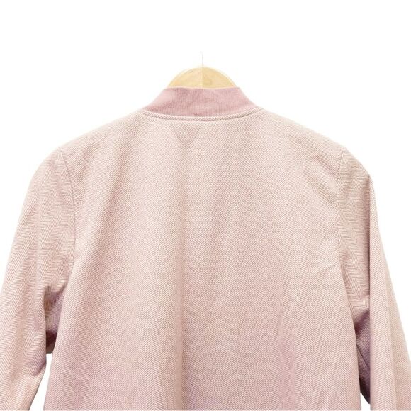 NWT Ampersand Avenue Pink Herringbone Full Zip Bomber Jacket Coat Size Small NEW - Picture 6 of 12